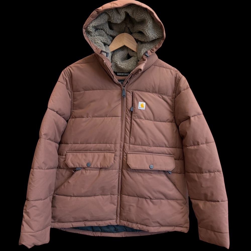 Carhartt Rain Defender Relaxed Fit Insulated Sherpa Jacket Brown OJ5457-W L